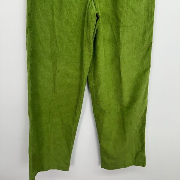 Frances Valentine Women’s Jane Moss Green Wide Leg Crop Corduroy Pant - Picture 9 of 11